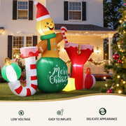 Jingle Jollys Christmas Inflatable Gingerman Joy 3M Long Outdoor Decorations Illuminated XMAS-INF-GINGER-JOY-8FT