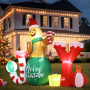 Jingle Jollys Christmas Inflatable Gingerman Joy 3M Long Outdoor Decorations Illuminated XMAS-INF-GINGER-JOY-8FT