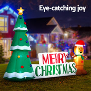 Jingle Jollys Christmas Inflatable Gingerbread Man Tree LED Illuminated Decorations XMAS-INF-GINGER-TREE-10FT