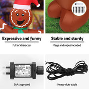 Jingle Jollys Christmas Inflatable Gingerbread Man Tree LED Illuminated Decorations XMAS-INF-GINGER-TREE-10FT