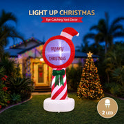 Jingle Jollys Christmas Inflatable Pole 1.8M Height LED Outdoor Decorations Illuminated