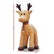 Jingle Jollys Christmas Inflatable Reindeer 5M Illuminated Decorations XMAS-INF-REIN-5M
