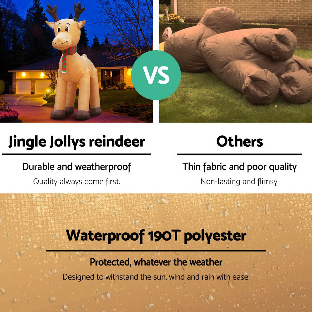 Jingle Jollys Christmas Inflatable Reindeer 5M Illuminated Decorations XMAS-INF-REIN-5M