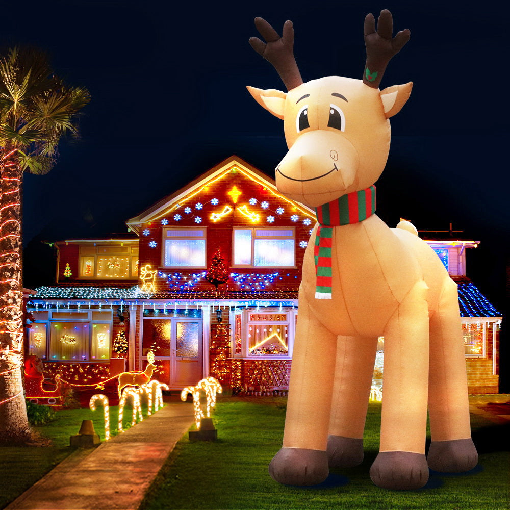 Jingle Jollys Christmas Inflatable Reindeer 5M Illuminated Decorations XMAS-INF-REIN-5M