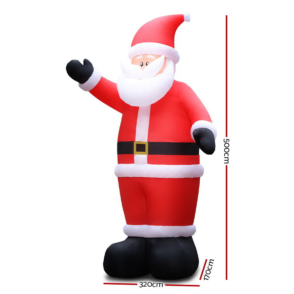 Jingle Jollys Christmas Inflatable Santa 5M Illuminated Decorations XMAS-INF-SAN-5M