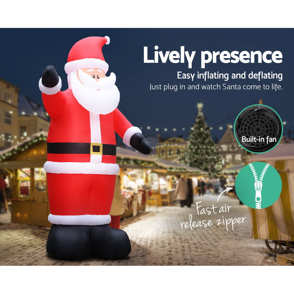 Jingle Jollys Christmas Inflatable Santa 5M Illuminated Decorations XMAS-INF-SAN-5M