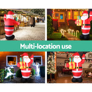 Jingle Jollys Christmas Inflatable Santa 2.4M Illuminated Decorations XMAS-INF-SAN-8FT