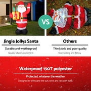Jingle Jollys Christmas Inflatable Santa 2.4M Illuminated Decorations XMAS-INF-SAN-8FT