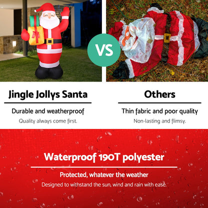 Jingle Jollys Christmas Inflatable Santa 2.4M Illuminated Decorations XMAS-INF-SAN-8FT
