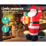 Jingle Jollys Christmas Inflatable Santa 2.4M Illuminated Decorations XMAS-INF-SAN-8FT