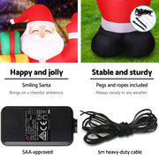 Jingle Jollys Christmas Inflatable Santa 2.4M Illuminated Decorations XMAS-INF-SAN-8FT