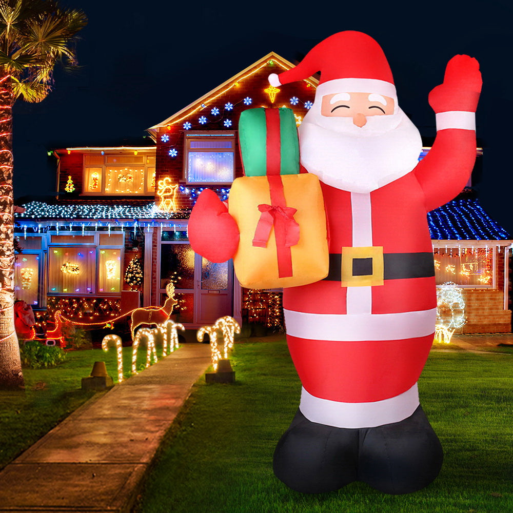Jingle Jollys Christmas Inflatable Santa 2.4M Illuminated Decorations XMAS-INF-SAN-8FT