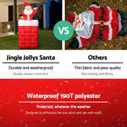 Jingle Jollys Christmas Inflatable Santa Pop Up 1.8M Illuminated Decorations XMAS-INF-SAN-8FT-POP