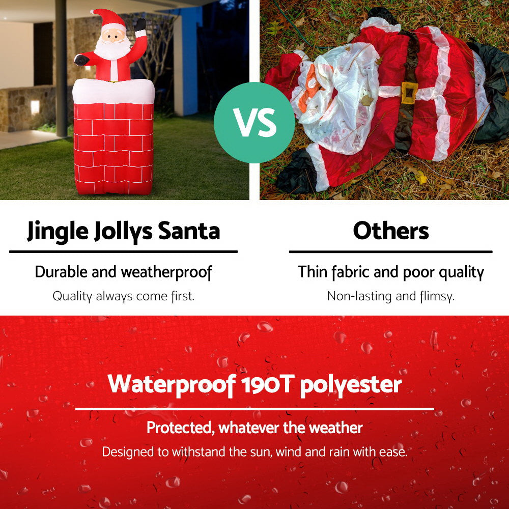 Jingle Jollys Christmas Inflatable Santa Pop Up 1.8M Illuminated Decorations XMAS-INF-SAN-8FT-POP