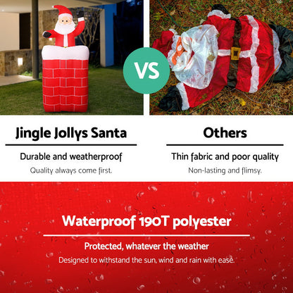 Jingle Jollys Christmas Inflatable Santa Pop Up 1.8M Illuminated Decorations XMAS-INF-SAN-8FT-POP