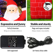 Jingle Jollys Christmas Inflatable Santa Pop Up 1.8M Illuminated Decorations XMAS-INF-SAN-8FT-POP