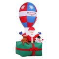 Jingle Jollys Christmas Inflatable Santa in Ballon 2.8M Height LED Decorations Illuminated XMAS-INF-SAN-BALL-9FT