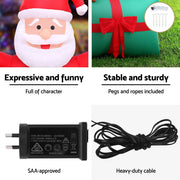 Jingle Jollys Christmas Inflatable Santa in Ballon 2.8M Height LED Decorations Illuminated XMAS-INF-SAN-BALL-9FT