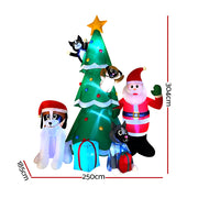 Jingle Jollys Christmas Inflatable Santa Tree 3M Illuminated Decorations XMAS-INF-SAN-DOG-10FT
