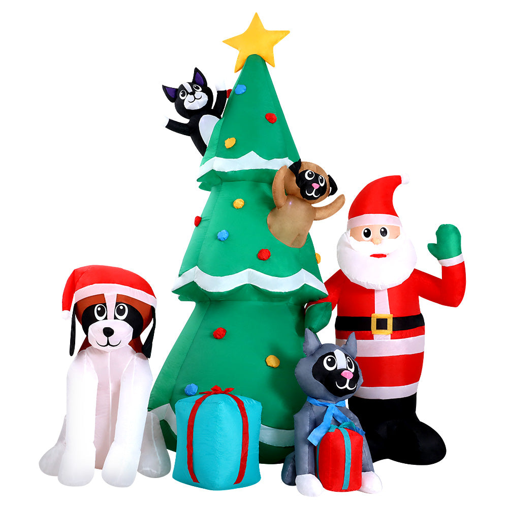 Jingle Jollys Christmas Inflatable Santa Tree 3M Illuminated Decorations XMAS-INF-SAN-DOG-10FT