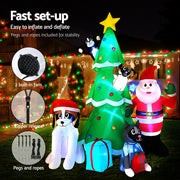 Jingle Jollys Christmas Inflatable Santa Tree 3M Illuminated Decorations XMAS-INF-SAN-DOG-10FT