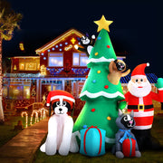 Jingle Jollys Christmas Inflatable Santa Tree 3M Illuminated Decorations XMAS-INF-SAN-DOG-10FT