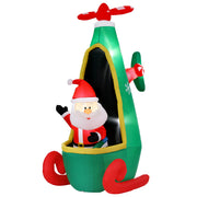 Jingle Jollys Christmas Inflatable Santa in Helicopter 2.55M Height LED Illuminated Decorations XMAS-INF-SAN-HELI-8FT