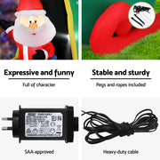 Jingle Jollys Christmas Inflatable Santa in Helicopter 2.55M Height LED Illuminated Decorations XMAS-INF-SAN-HELI-8FT