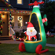 Jingle Jollys Christmas Inflatable Santa in Helicopter 2.55M Height LED Illuminated Decorations XMAS-INF-SAN-HELI-8FT
