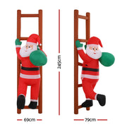 Jingle Jollys Christmas Inflatable Santa Climbing Ladder 2.45M Height LED Decorations Illuminated XMAS-INF-SAN-LAD-8FT