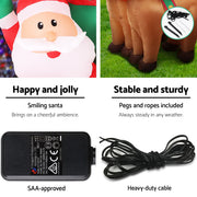 Jingle Jollys Christmas Inflatable Santa Sleigh 2.2M Illuminated Decorations XMAS-INF-SAN-REIN-7FT