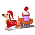 Jingle Jollys Christmas Inflatable Snowman Dog 4.2M Tall Outdoor Decorations Illuminated XMAS-INF-SAN-REIN-SNOWMAN-8FT