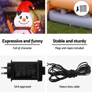 Jingle Jollys Christmas Inflatable Snowman Dog 4.2M Tall Outdoor Decorations Illuminated XMAS-INF-SAN-REIN-SNOWMAN-8FT