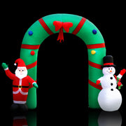 Jingle Jollys Christmas Inflatable Archwary 2.8M Illuminated Decorations XMAS-INF-SAN-SNO-10FT