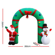 Jingle Jollys Christmas Inflatable Archwary 2.8M Illuminated Decorations XMAS-INF-SAN-SNO-10FT
