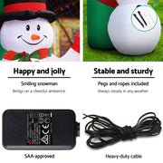 Jingle Jollys Christmas Inflatable Archwary 2.8M Illuminated Decorations XMAS-INF-SAN-SNO-10FT
