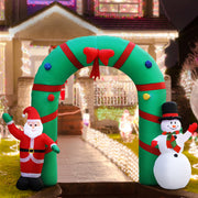 Jingle Jollys Christmas Inflatable Archwary 2.8M Illuminated Decorations XMAS-INF-SAN-SNO-10FT