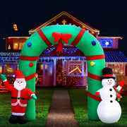 Jingle Jollys Christmas Inflatable Archwary 2.8M Illuminated Decorations XMAS-INF-SAN-SNO-10FT