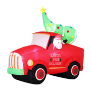 Jingle Jollys Christmas Inflatable Santa Truck 1.6M Height LED Decorations Illuminated XMAS-INF-SAN-TRUCK-6FT
