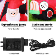 Jingle Jollys Christmas Inflatable Santa Truck 1.6M Height LED Decorations Illuminated XMAS-INF-SAN-TRUCK-6FT