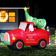 Jingle Jollys Christmas Inflatable Santa Truck 1.6M Height LED Decorations Illuminated XMAS-INF-SAN-TRUCK-6FT