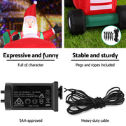 Jingle Jollys Christmas Inflatable Santa Truck 2.6M Length LED Decorations Illuminated XMAS-INF-SAN-TRUCK-9FT