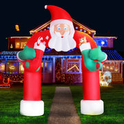 Jingle Jollys Christmas Inflatable Santa Archway 2.3M Outdoor Decorations Lights XMAS-INF-SANDOOR-10FT