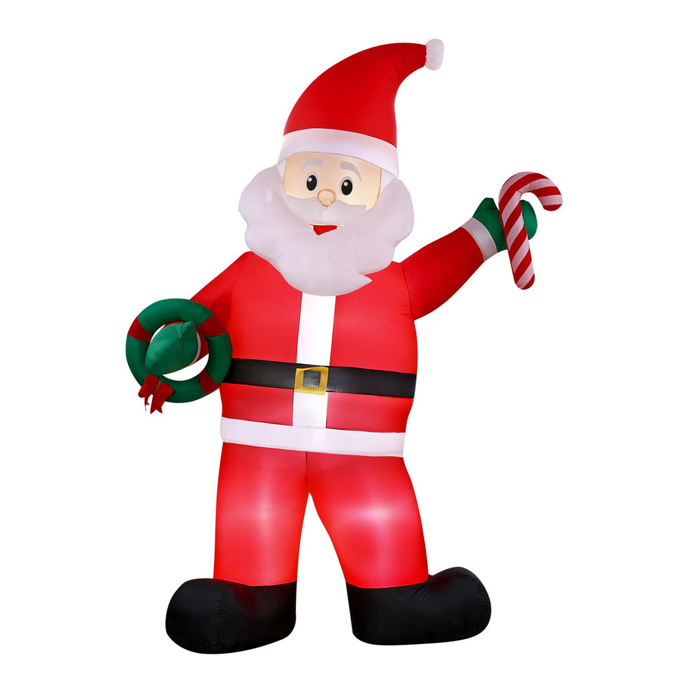 Jingle Jollys Christmas Inflatable Giant Santa 3.8M Height LED Illuminated Decorations XMAS-INF-SANTA-12FT