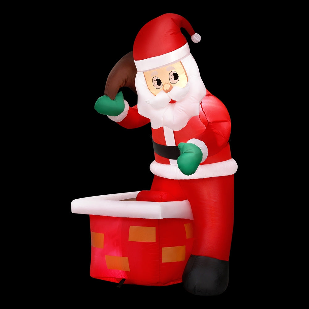 Jingle Jollys Christmas Inflatable Santa Illuminated Decorations XMAS-INF-SANTA-CHIM-4FT