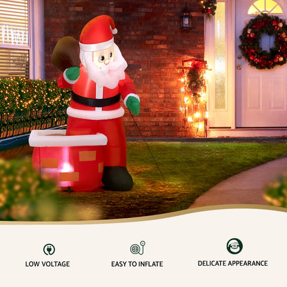 Jingle Jollys Christmas Inflatable Santa Illuminated Decorations XMAS-INF-SANTA-CHIM-4FT