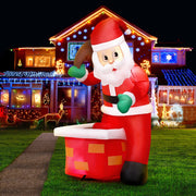 Jingle Jollys Christmas Inflatable Santa Illuminated Decorations XMAS-INF-SANTA-CHIM-4FT