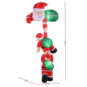Jingle Jollys Christmas Inflatable Climbing Santa 2.5M Height LED Decorations Illuminated XMAS-INF-SANTA-CLIMB-8FT