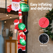 Jingle Jollys Christmas Inflatable Climbing Santa 2.5M Height LED Decorations Illuminated XMAS-INF-SANTA-CLIMB-8FT
