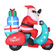 Jingle Jollys Christmas Inflatable Santa Motorbike LED Illuminated Decorations XMAS-INF-SANTA-MOTOR-6FT